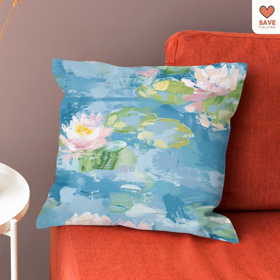 Water Lily Throw Pillow: Floral Cushion for Garden Lovers Water Lily Throw Pillow: Floral Cushion for Garden Lovers