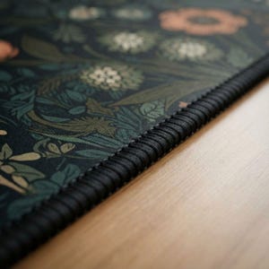 Dark Cottagecore Mat, Floral Desk Mat, Botanical Mouse Pad, Vintage Desk Mat, Wildflower Mousepad, Nature Desk Decor, Garden Desk Pad image 4