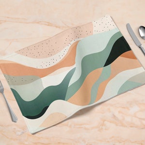 Boho Placemat | Wavy Geometric Design for Chic Table Settings, Perfect for Modern Home Decor Enthusiasts