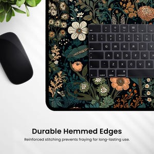 Dark Cottagecore Mat, Floral Desk Mat, Botanical Mouse Pad, Vintage Desk Mat, Wildflower Mousepad, Nature Desk Decor, Garden Desk Pad image 11