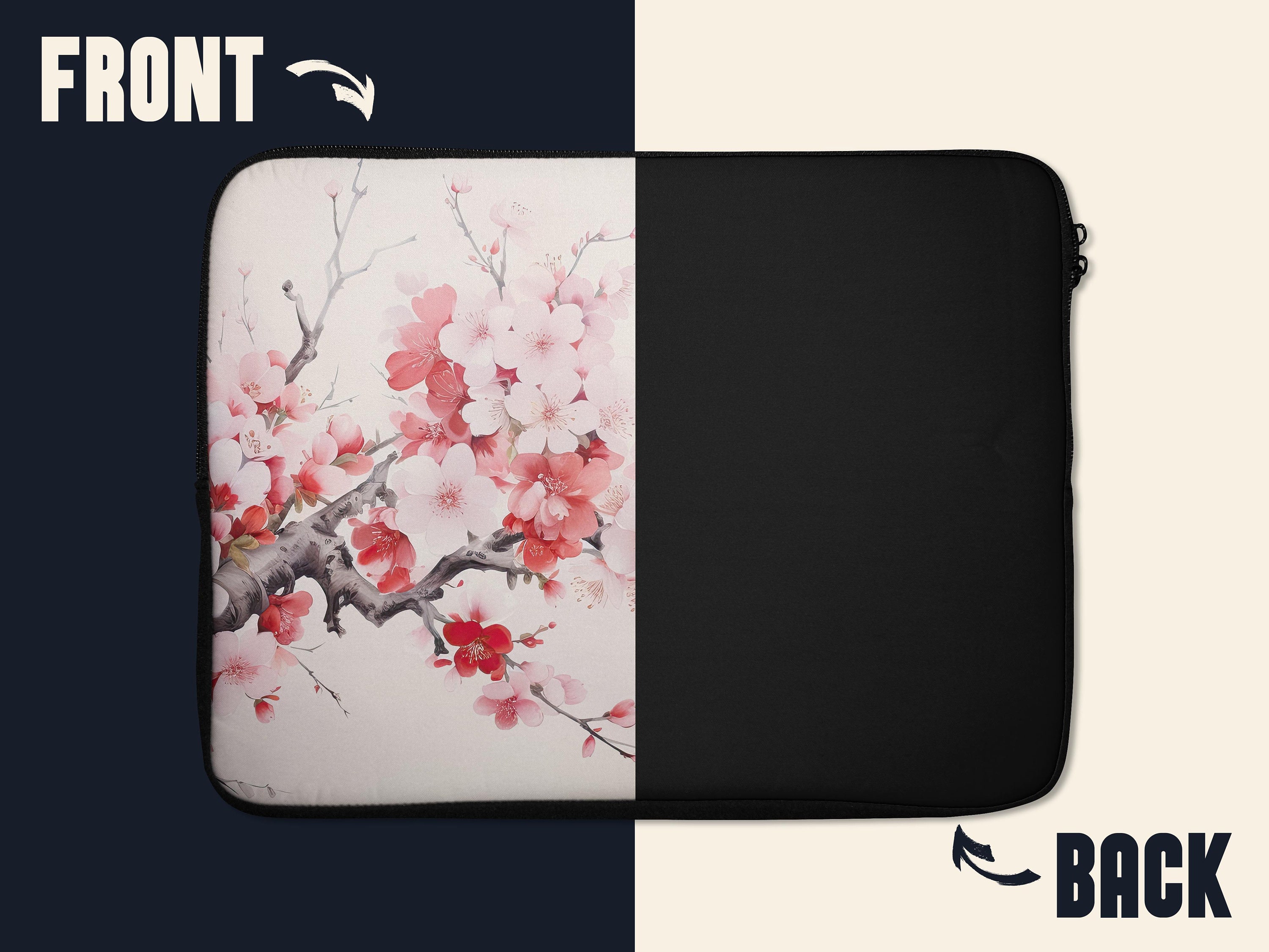 ALAZA Cherry Blossom Laptop Sleeve 13-14 Inch - Waterproof Floral Computer Case & Briefcase