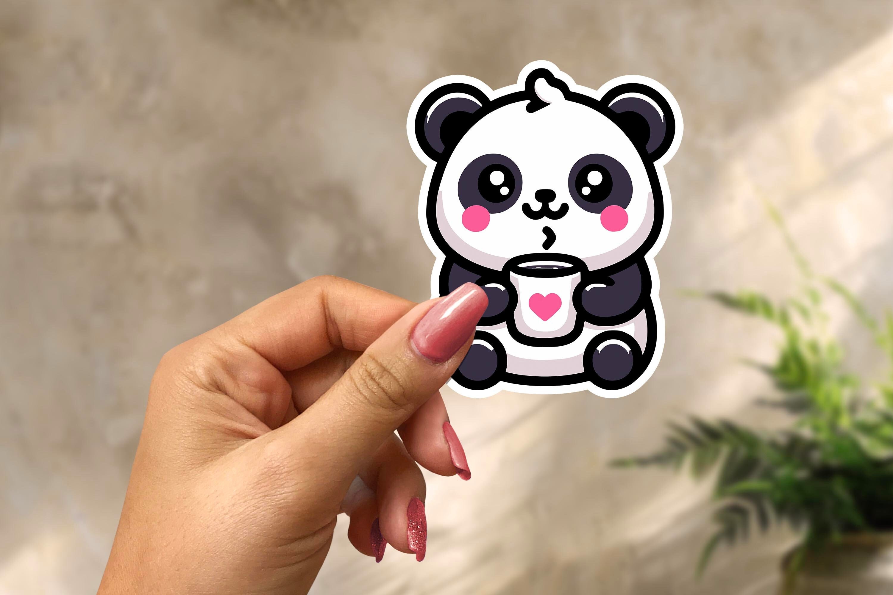 Panda Sticker - Vinyl Cute Kawaii Decal for Planners & Laptops, Perfect for Animal Lovers