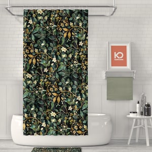 Cottagecore Shower Curtain with Floral Design, Botanical Bath Accent for Nature-Themed Decor, Perfect for Eco-Conscious Homes