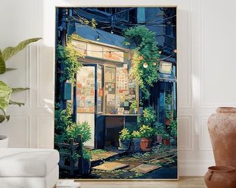 Chill Vibes Lofi Poster - Urban Night Scene Artwork