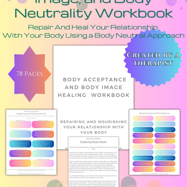 Body Acceptance Worksheets Etsy