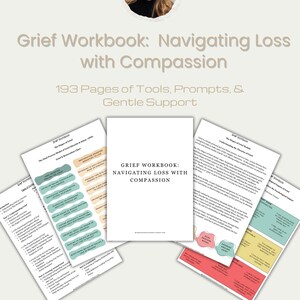 Grief Workbook Printable | 193-Page Digital Journal for Healing After Loss | Grief Support & Reflection PDF | Therapy-Inspired Self-Help