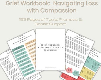 Grief Workbook | 193-Page Digital Journal for Healing (PDF)