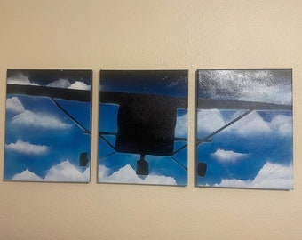 Cessna Sky Painted 3 Piece Portrait