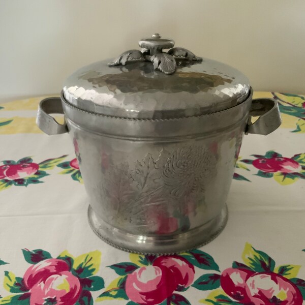 Vintage Hammered Aluminum Ice Bucket