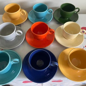 Vintage Fiestaware 1950s Teacup and Saucer sets