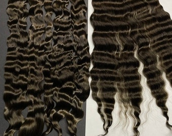 0.40 ounce of Dark Brown Adult Mohair locks for rooting Dolls - by Angora Mohtique