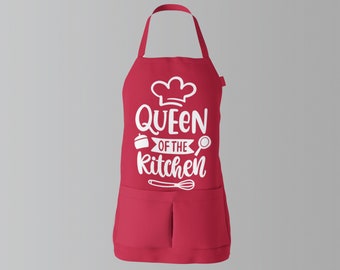 Aprons for Women with Pockets makes a great Hostess Gift Idea. Queen inspired. Great gift for her!