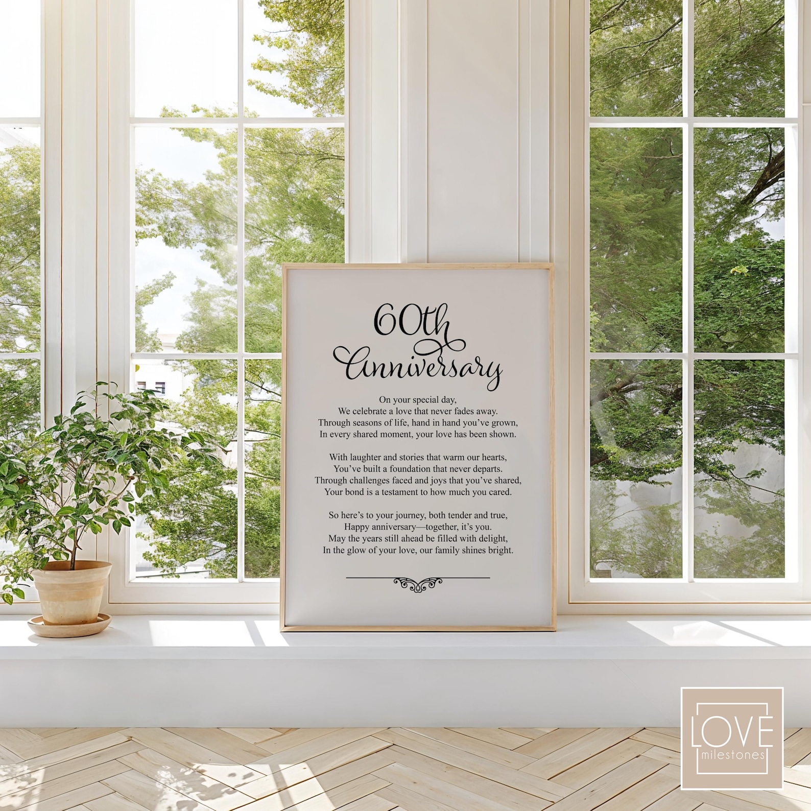 60th Anniversary Poem Printable Art, INSTANT DOWNLOAD Gift for Couple ...
