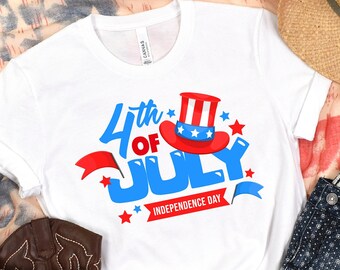 Happy 4th ofwitzy Shirt: Bunt-weißes Shirt zum Unabhängigkeitstag