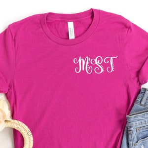 Monogrammed Bella Canvas Shirt Short Sleeve Personalized Tee