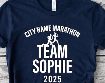 Custom Marathon Support Crew T-Shirt: Family Matching Runner's Race Team