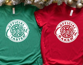 Official Cookie Baker Shirt | Official Cookie Tester Shirt | Christmas Couple Shirt | Matching Family T-Shirt | Christmas Gift Shirt