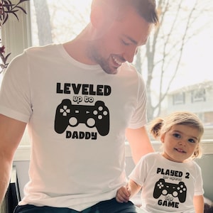 Gamer Daddy Shirt, Dad and Son Matching Gaming Shirts, Daddy Baby Matching Shirt,Matching Daddy and Me, Fathers Day Gift,Leveled Up To Daddy
