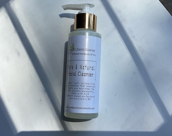 Limpiador facial natural: gel limpiador botánico suave para pieles sensibles