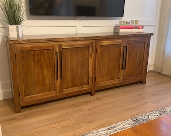 Custom Made Pine Media Console with Storage Space