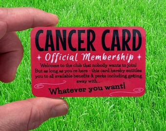 Funny Cancer Card, Wallet-Sized, Cancer Encouragement, Cancer Fighter Gift, Cancer Card