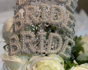 Bride To Be Crown: Silver Crystal & Pearl Hen Party Tiara