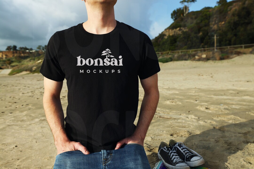 Men’s Black T-shirt Mockup 3001 Bella Canvas Black Shirt - Etsy