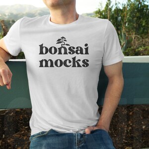 Men&#39;s T-shirt Mockup | White 3001 Bella Canvas Shirt Mockup | Outdoors Male Model