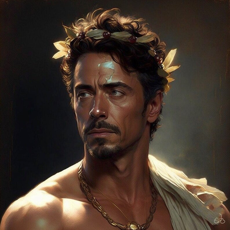 Marvelinspired Tony Stark as Dionysus Human/ai Hybrid Art Print or