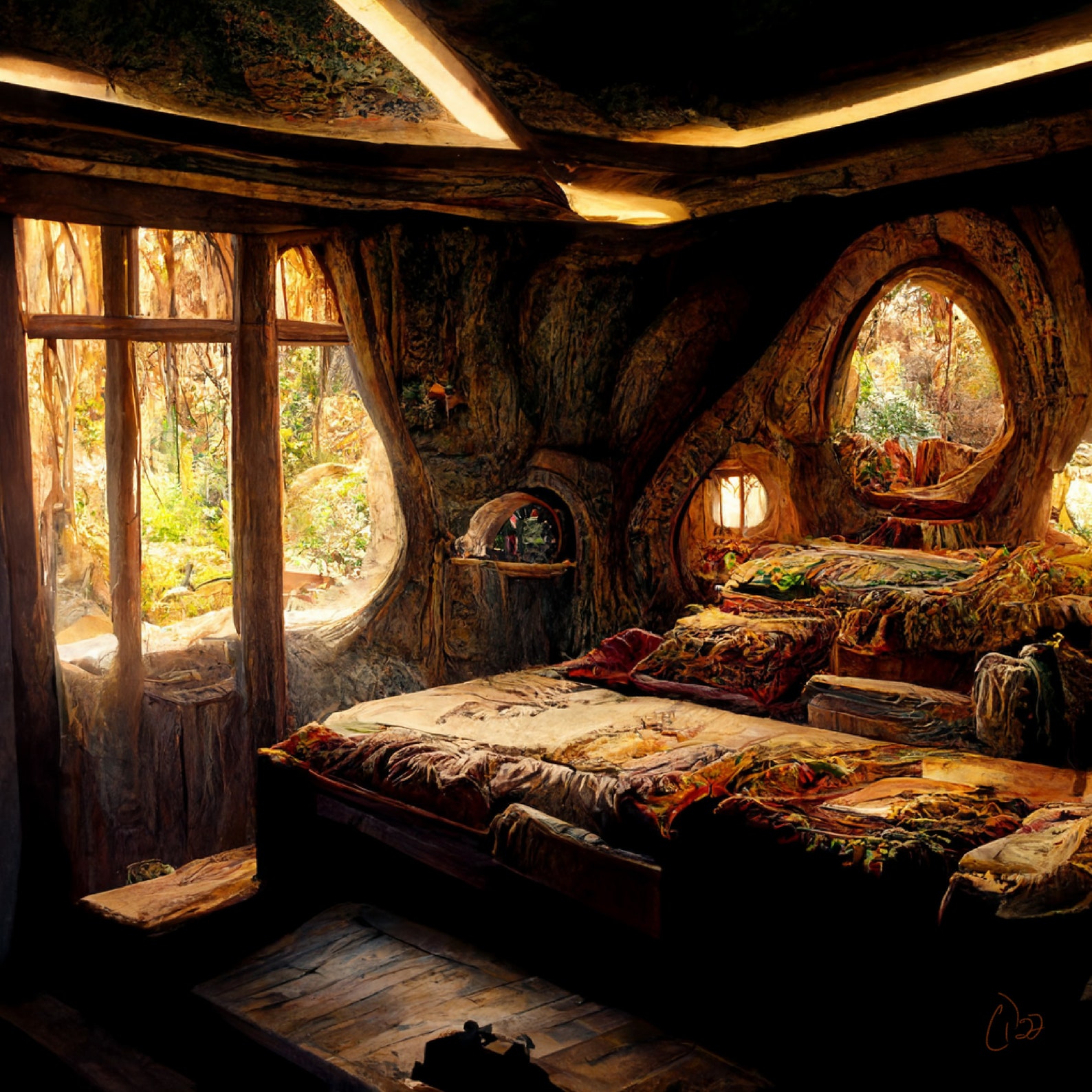 PRE-ORDER: Tolkien-inspired Bedroom H-1 Human/ai Hybrid Art - Etsy