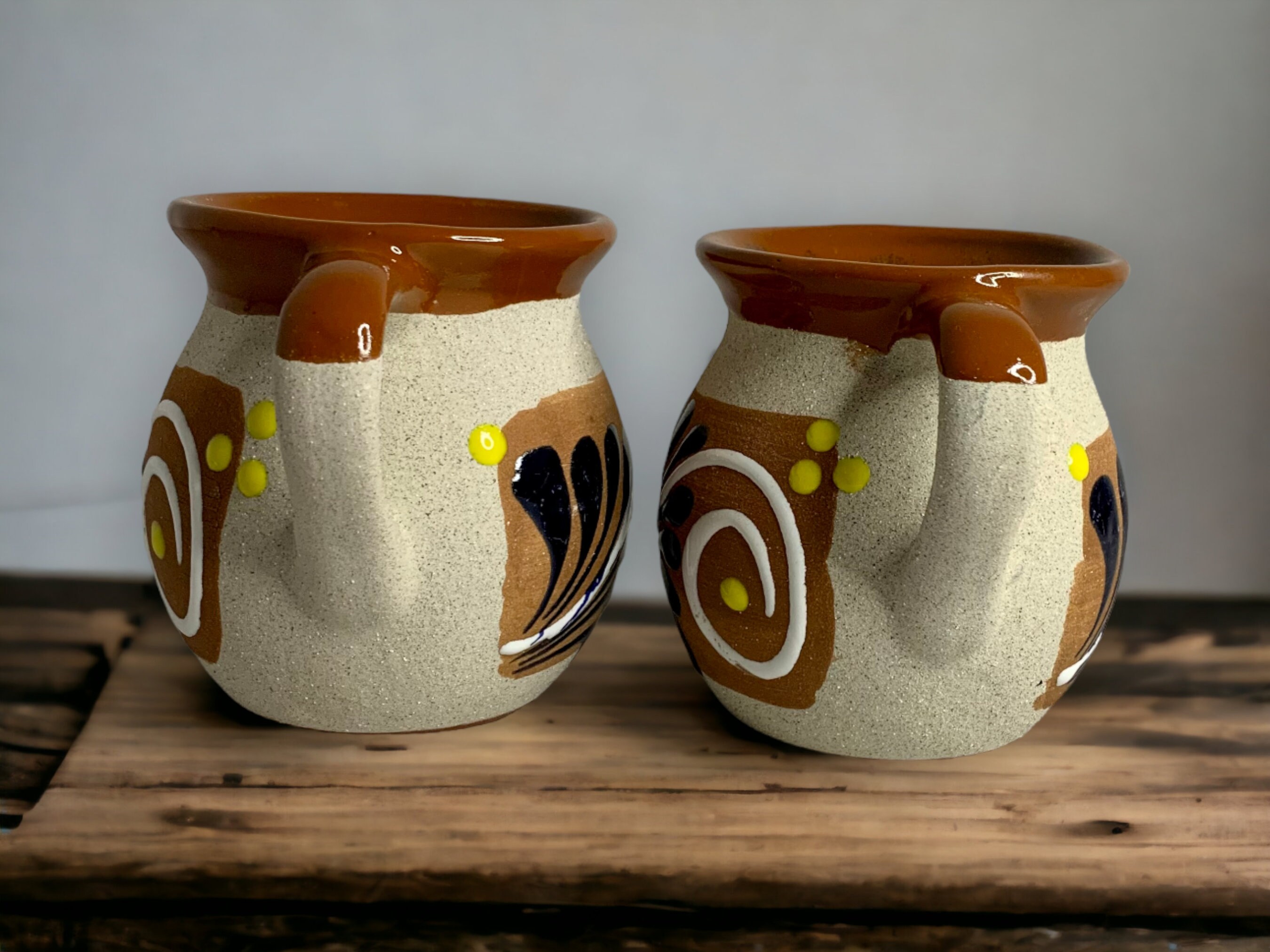 Mexican Brown Jarritos Coffee Mug Set of Four Jarritos Etsy