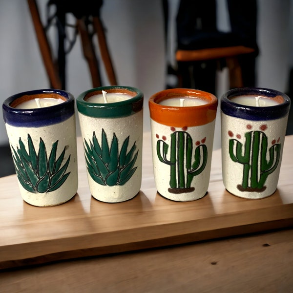 Tequileros Soy candle | Mexican Ceramic Shot Glass Candle