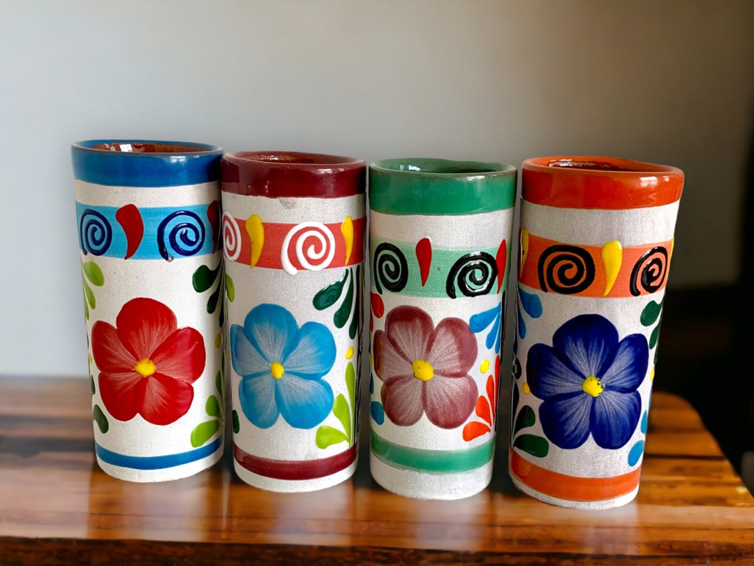 Handcrafted Mexican Tumblers Set of Four Custom Tumblers Etsy