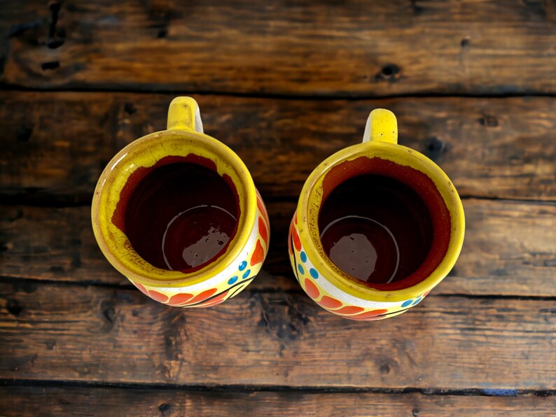 Mexican Yellow Jarritos Set of Two Coffee Mug Tea Mug Etsy