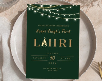 Lohri Einladung | Lohri Feier | Bearbeitbar DIY | Digitaler Download | Sofortdownload