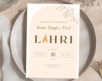 Lohri Einladung | Lohri Feier | Bearbeitbar DIY | Digitaler Download | Sofortdownload