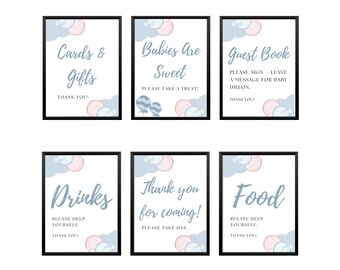 Baby Shower Signs | Baby Boy | Blue Themed | Editable | Instant Download
