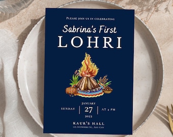 Lohri Einladung | Lohri Feier | Bearbeitbar DIY | Digitaler Download | Sofortdownload