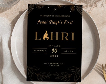 Lohri Einladung | Lohri Feier | Bearbeitbar DIY | Digitaler Download | Sofortdownload