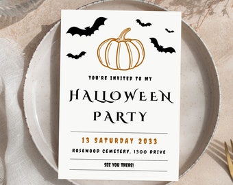 Halloween Party Invitation | Party Invitations | Digital, Editable, DIY invite