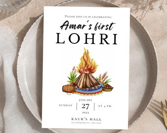 Lohri Invitation | Lohri Celebration | Editable DIY | Digital Download | Instant Download
