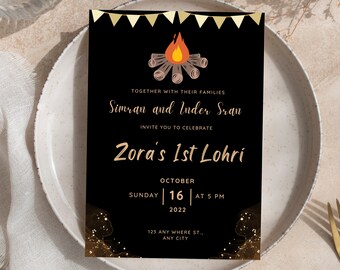 Lohri Invitation | Lohri Celebration | Editable DIY | Digital Download | Instant Download