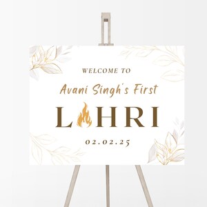 Panneau de bienvenue Lohri | Célébration de Lohri | Bricolage modifiable | Téléchargement numérique | Téléchargement instantané