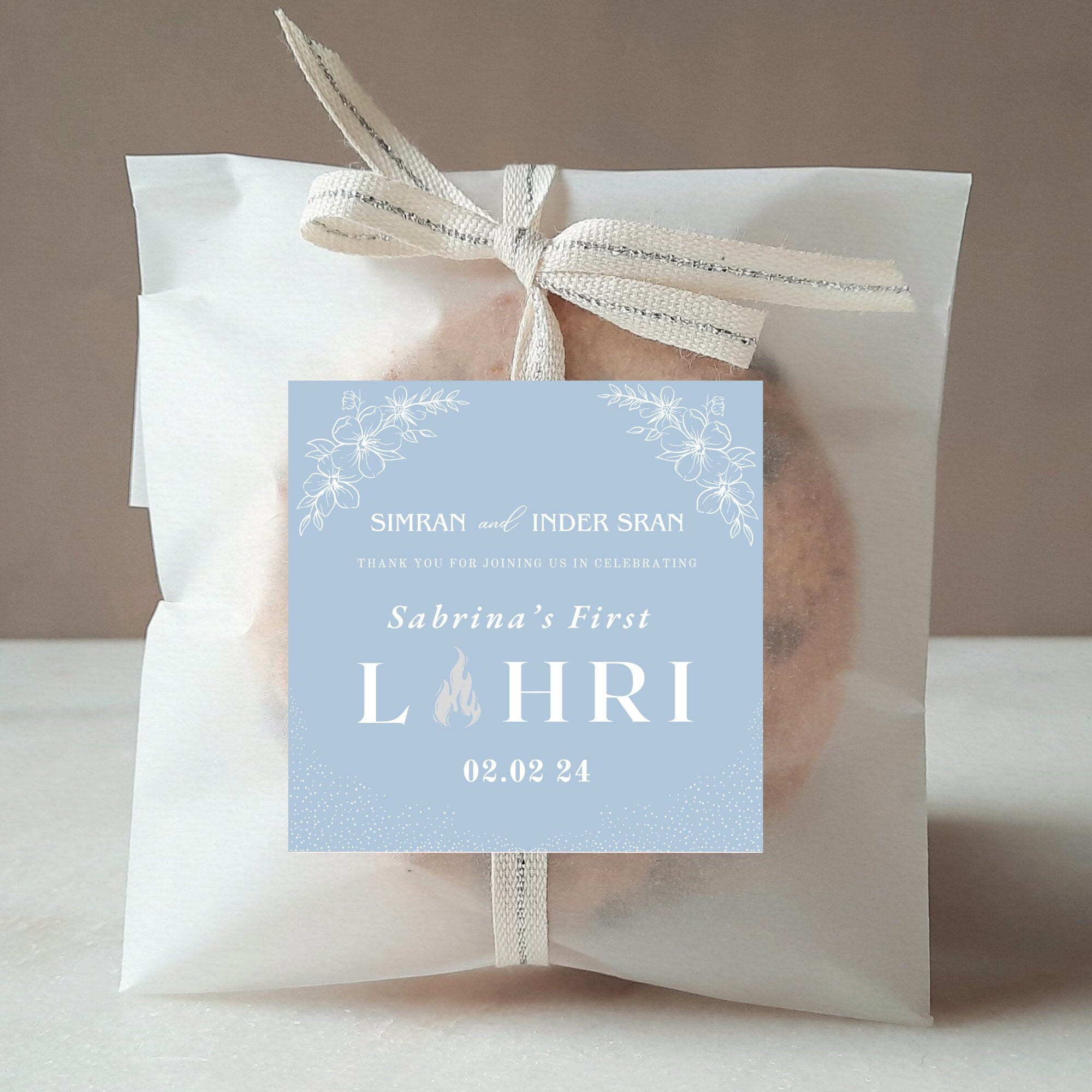Lohri Printable Sticker / Tag | Editable DIY | Digital Download | Instant Download