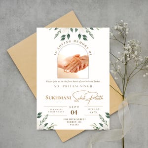 Sikh Funeral/Barsi Invitation | Digital Invitation | DIY