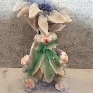 Rabbit and Flower Figurine