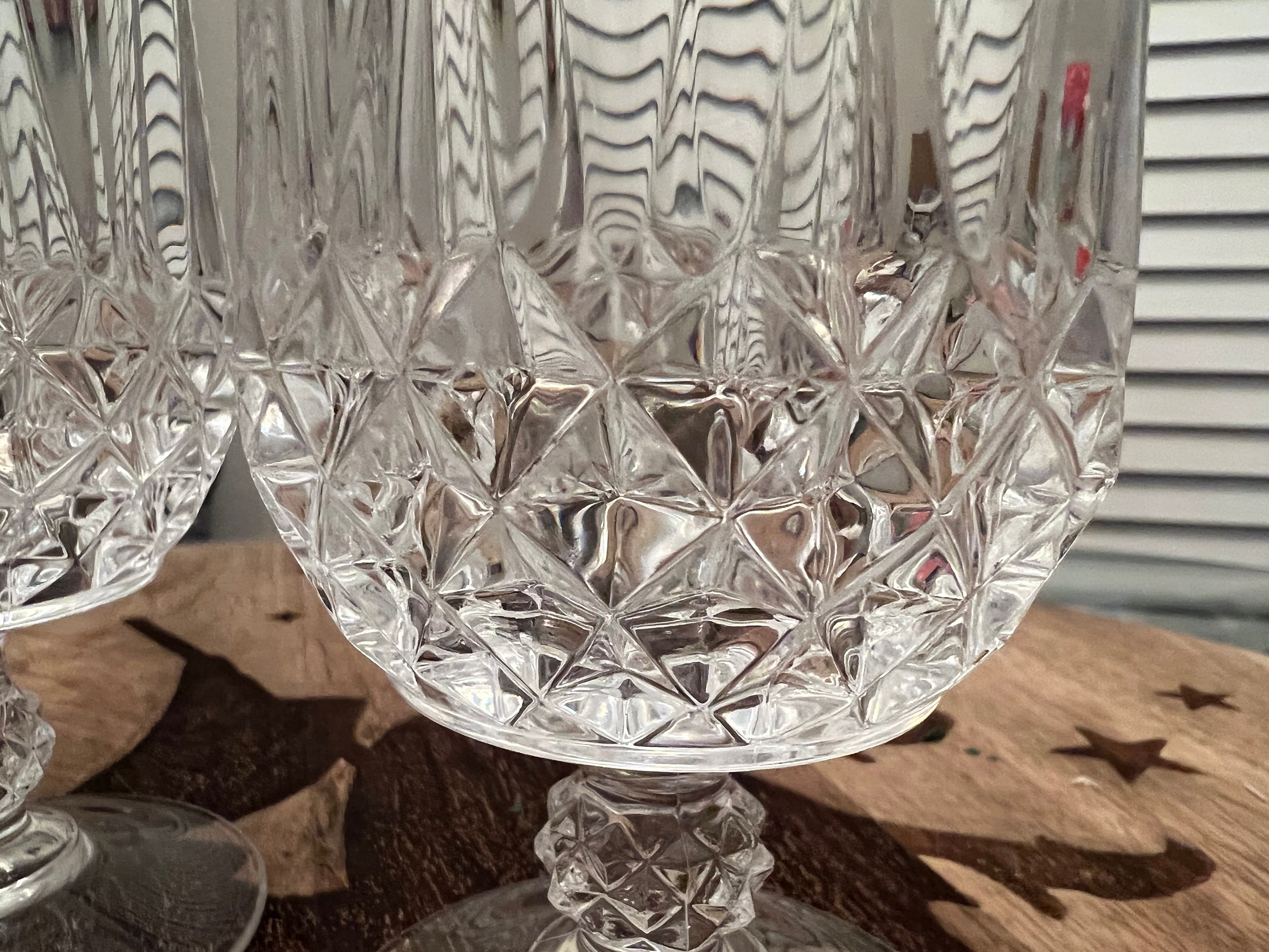 Rare Large Crystal Wine Glasses Etsy