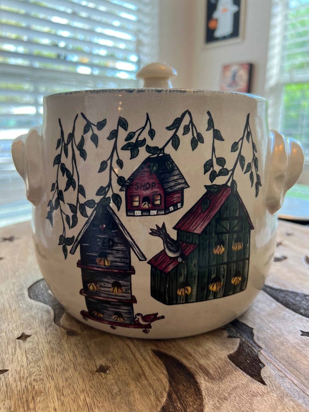 Vintage Bird House Cookie Jar Etsy