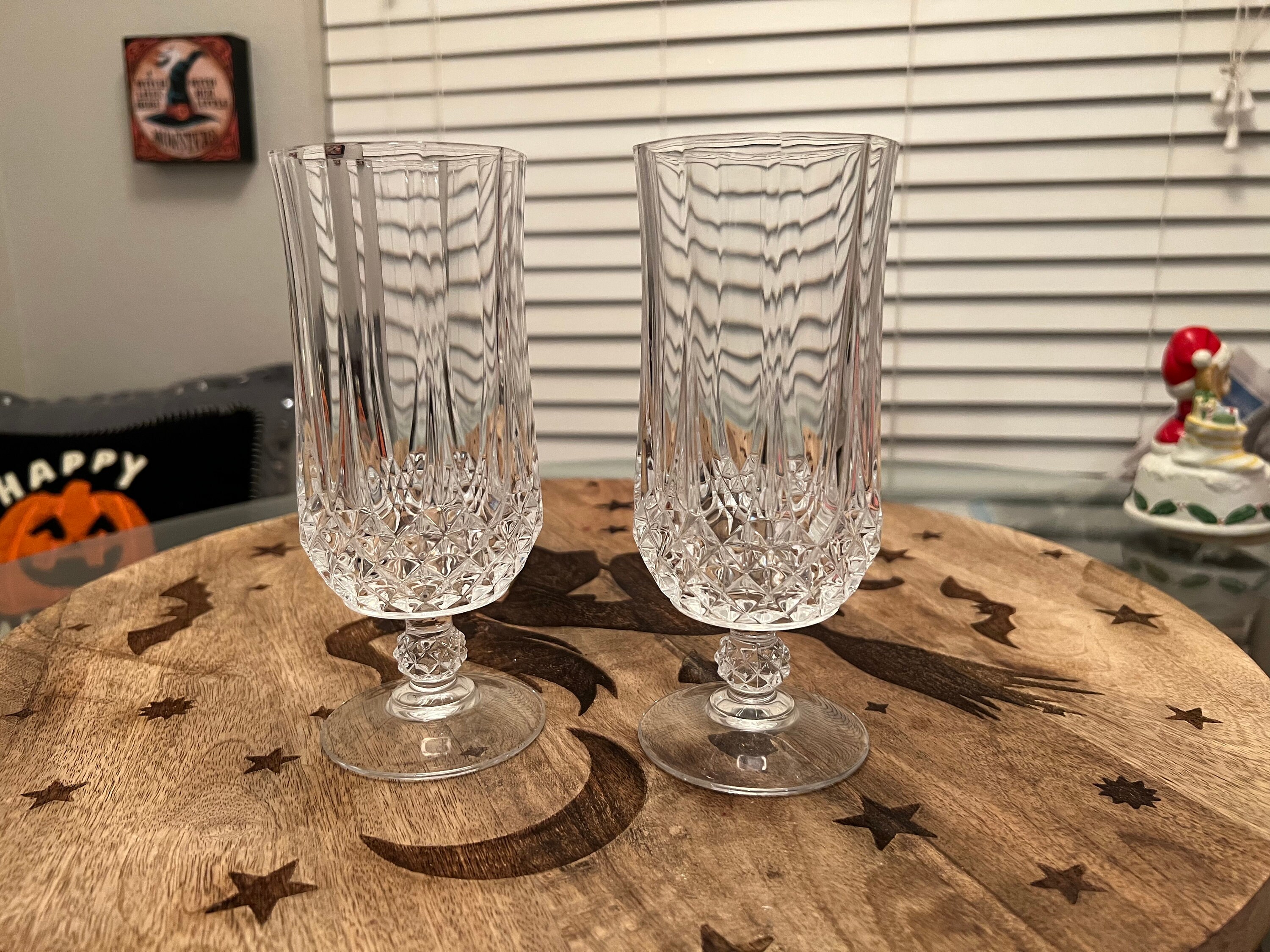 Rare Large Crystal Wine Glasses Etsy