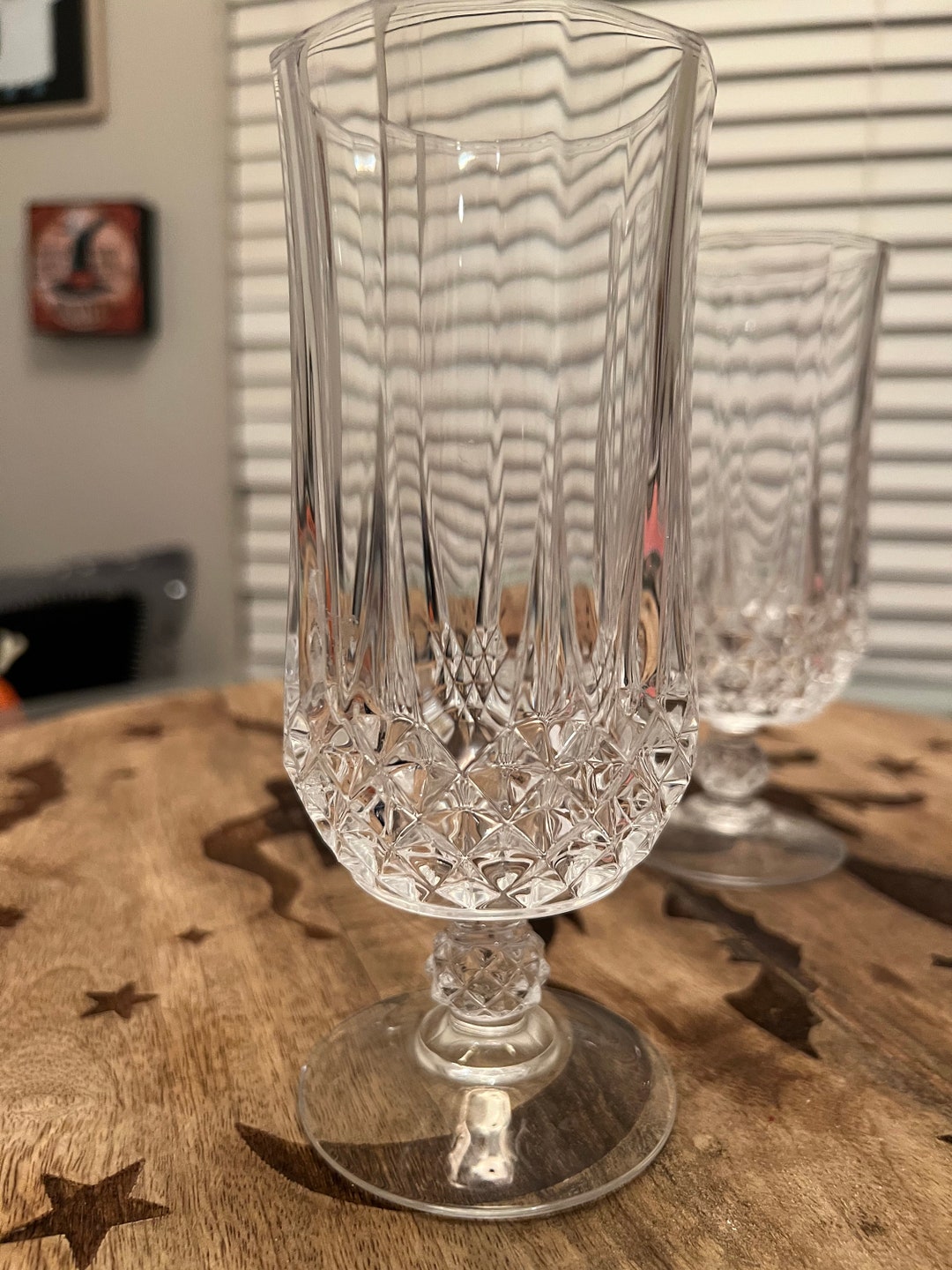 Rare Large Crystal Wine Glasses Etsy